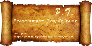 Preszburger Trajánusz névjegykártya